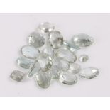 Loose gemstones, a collection of aquamarines, at an approximate total weight of 20.02 carats