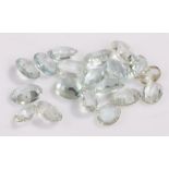 Loose gemstones, a collection of aquamarines, at an approximate total weight of 20.13 carats
