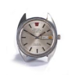 Omega Electronic f300 Hz Geneve chronometer gentleman's stainless steel wristwatch, the signed