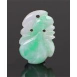 Chinese jade pendant, carved as a leaf, 20mm long