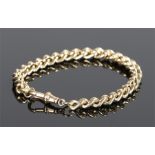 18 carat gold bracelet, with chain links and clip end, 30 grams