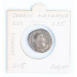 Severus Alexander Roman Denarius, 222-235