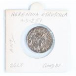 Herennia Etruscilla Roman Denarius, 251 A.D.