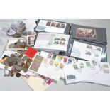 Mixed coins and first day covers, to include a range of coins and first day covers, also together