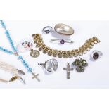 Jewellery, to include silver rings, brooches, pearl necklace, etc, (qty)