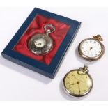 Three pocket watches, to include a Railway Time keeper and two others, (3)