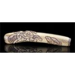 Otoshizutsu type pipe case of stag antler Kiseruzutsu design of futen and an eagle length 21cm