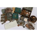 Collection of coins, to include cased crowns, coins of various denominations and countries, (qty)