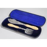 Victorian silver fish servers, Sheffield 1864 makers Harrison Brothers & Howson (Henry Harrison),