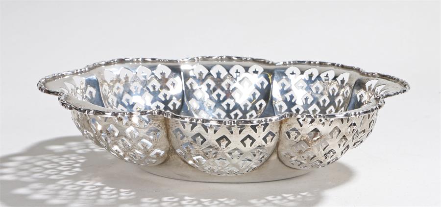 George V silver basket, Chester 1929, maker S Blanckensee & Son Ltd, with scroll cast pierced