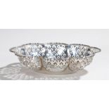 George V silver basket, Chester 1929, maker S Blanckensee & Son Ltd, with scroll cast pierced