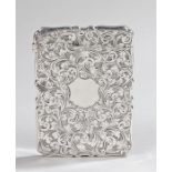 Victorian silver card case, Birmingham 1891, maker Frederick Marson, the exterior with all-over