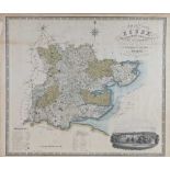 Coloured map of Essex, vignette to the corner "Map of the County of Essex, from an actual survey