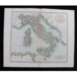 John Cary, A New Map of Italy including the islands of Sicily, Sardinia and Corsica, 1799, London