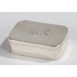 George V silver snuff box, London 1915, maker Sampson Mordan & Co, the lid crudely initialled W.