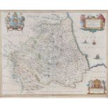 Jan Jansson map of Durham, circa 1641, Episcopatus Dunelmensis Vulgo The Bishoprike Of Durham,