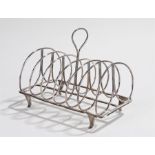 George III silver six slice toast rack, London 1805, maker William Abdy II, with loop from