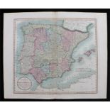 John Cary, A New Map of Spain and Portugal, 1801 London published by J. Cary Engraver & Map