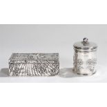 Edward VII silver pot and cover, London 1903, makers William Hutton & Sons Ltd, the lid with berry