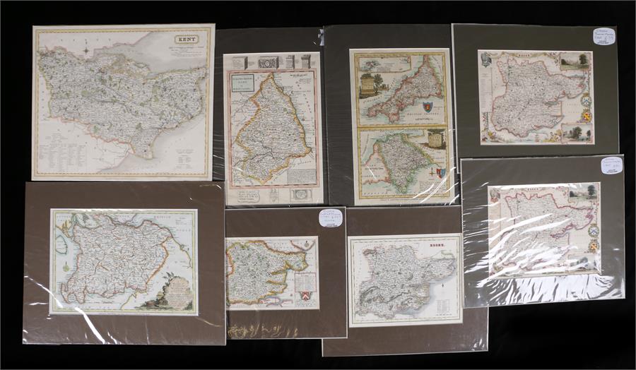 Map of Kent by J. & C. Walker, map of the southern part of Scotland, a double map of Devon and