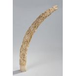 Fine 19th Century Luango African ivory carved tusk, Congo, the deeply carved tusk starting with a