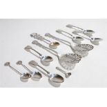 Silver flatware, various dates and makers, comprising of five silver teaspoons, two sifter spoons,