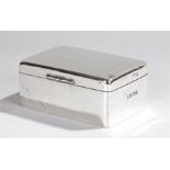 Victorian silver cigarette box, Birmingham 1900, makers mark rubbed, the rectangular box with a