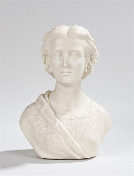 Victorian Copeland Parian Ware Bust, Alexandra Princess of Denmark, Crystal Palace Art Union, - Image 2 of 2