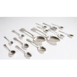 Silver flatware, various dates and makers, to include George III and later silver spoons, total