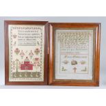 Replica of a Victorian sampler, with a prayer above the date 1842 and the name Mary Ann Beards, with