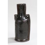 18th Century leather bottle jack, of bottle shape and of single seam to one side, two holes for