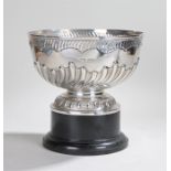 Victorian silver punch bowl, London 1896, maker Elkington and Co Ltd, the bowl with gadrooned rim