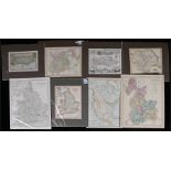 Two maps of Sussex, one by T. Kitchin, two maps of England and Wales, map of Yorkshire by John