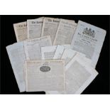 18th and 19th Century newspapers to include The London Chronicle 1758 no 172 (6 pages) no 165 (8