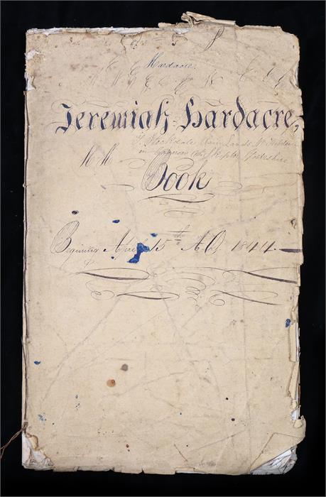 Shipping related book, hand written by Jeremiah Hardacre, beginning April 15th AD 1844, including