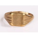 9 carat gold signet ring, 2,7 grams