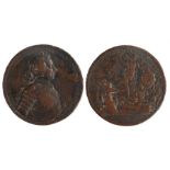 Commemorative medallion; Frederick the Great. Obverse Legend: FRIDERICVS MAGN. D.G.REX. BORVSS.EL.
