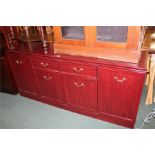 Reproduction mahogany sideboard, with two frieze drawers and four cupboard doors, 167cm wide