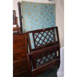 Mahogany single bed with lattice effect head and foorboard