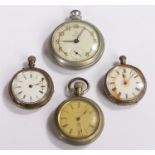 Pocket watches, to include two silver cased examples, and two others, (4)