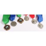 Six medals, to include three silver examples, two Hertfordshire medals and a darts medal, (6)