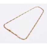 9 carat gold necklace, with links and clip end, 4.8 grams