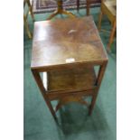 19th Century mahogany washstand, the square top above an under tier with frieze drawer and turned