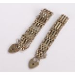 Two silver gate bracelets, with padlock clasps, (2)