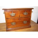 Edwardian small chest of two short and one long drawers, 40cm wide