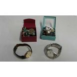 Philip Mercia and Accurist wristwatches together with a small quantity of costume jewellery (qty)