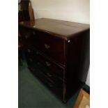 Victorian mahogany secretaire chest, the frieze drawer with fall-front opening to reveal an