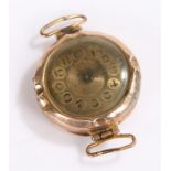 9 carat gold ladies wristwatch, with a white enamel dial, AF