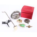 Jewellery, to include a snake bracelet, an Isle of Man brooch, two insect brooches, etc, (qty)