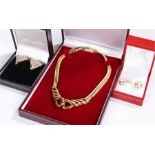 Jewellery, to include a Napier double knot necklace, simulated pearl earrings and a Monet gilt and